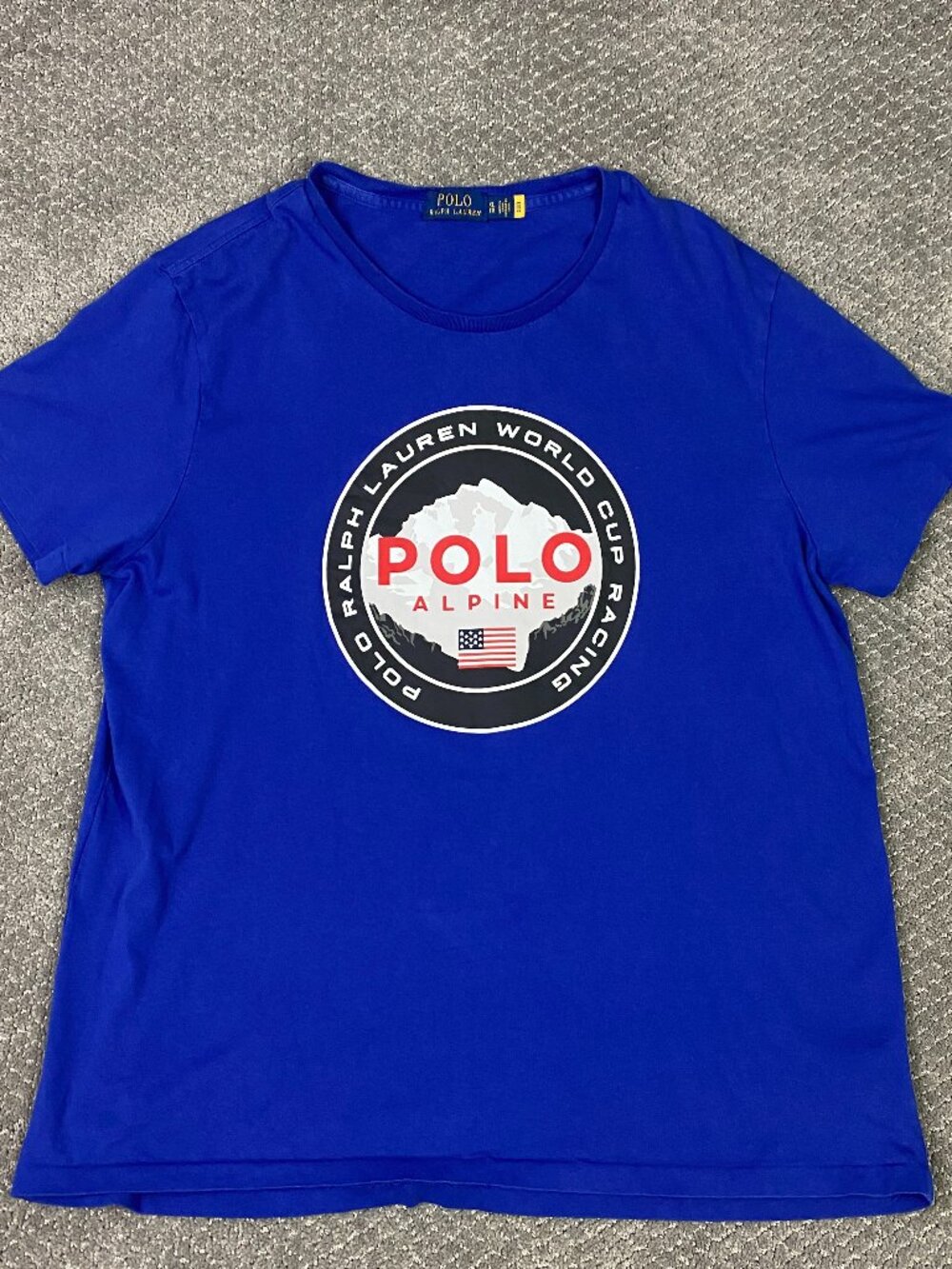 Polo Ralph Lauren Alpine World Cup T Shirt Mens XL Blue Sking Ski